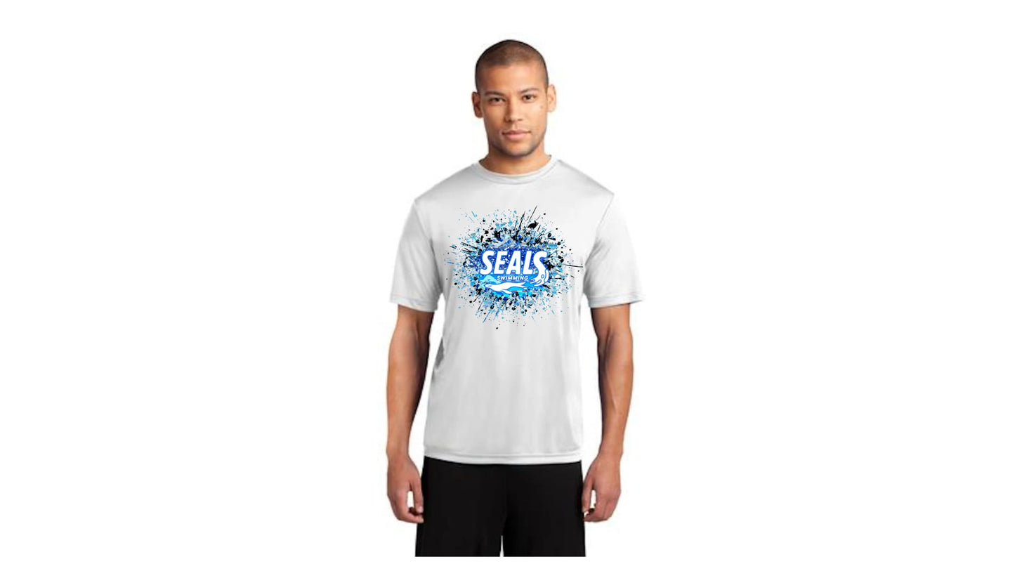 Port & Company Unisex Performance Tee "Splatter Print" White
