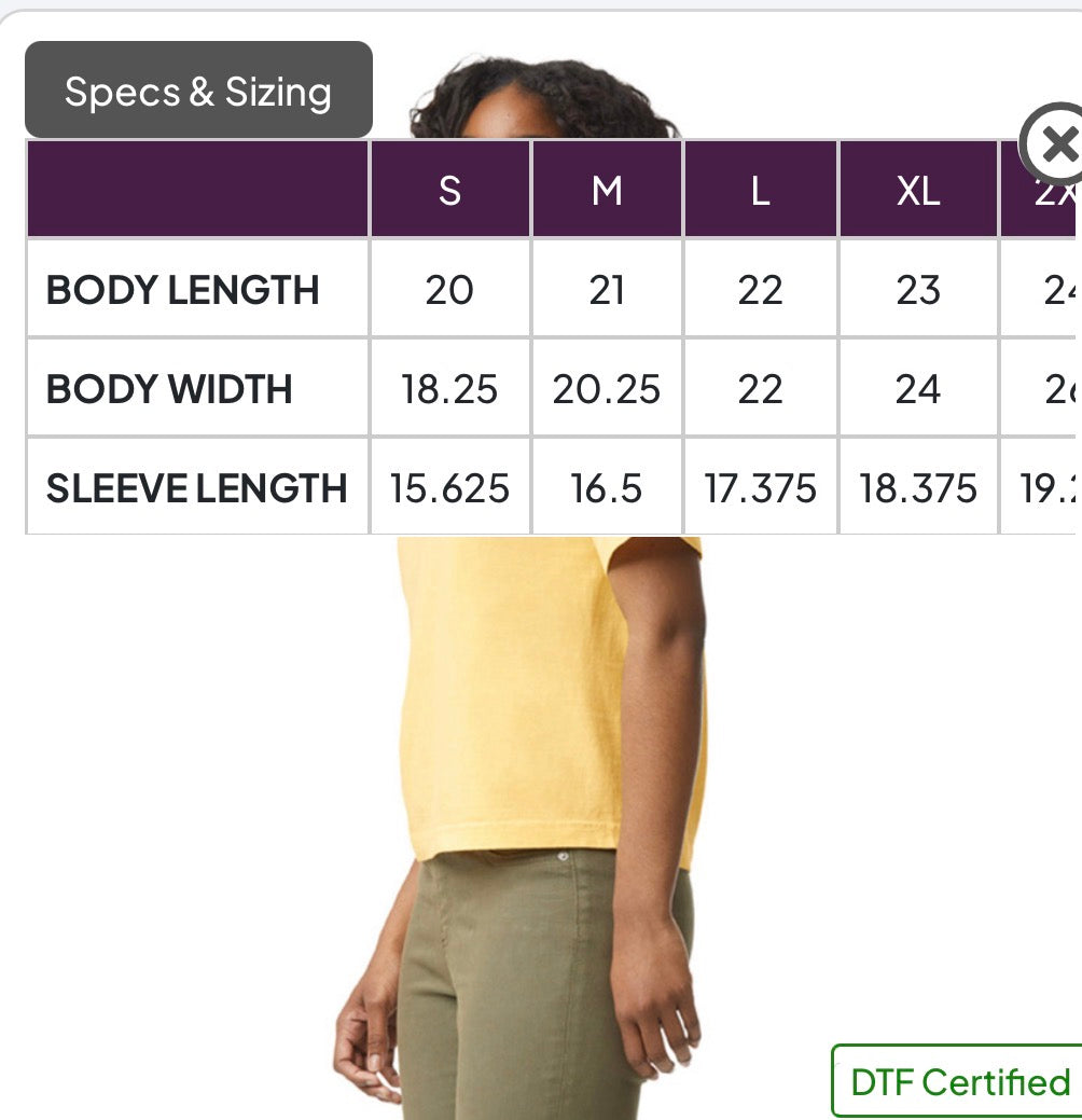 Comfort Colors Ladies’ Heavyweight Crop T-Shirt