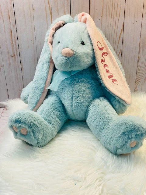 21"Plush Bunny, Sage w/Soft Pink Ears