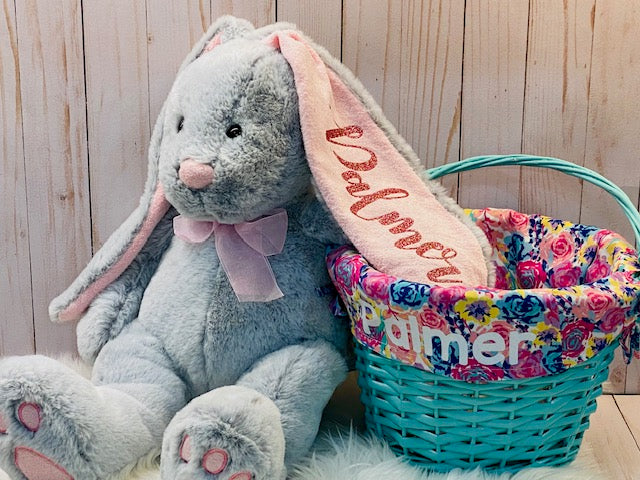 21"Plush Bunny, Grey w/Soft Pink Ears