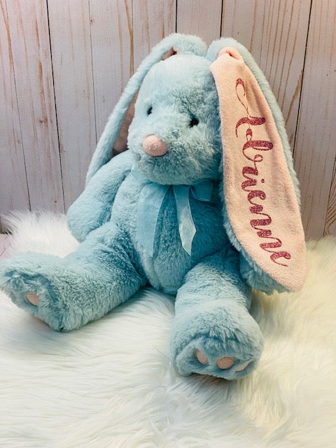 21"Plush Bunny, Sage w/Soft Pink Ears