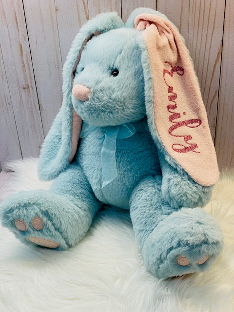 21"Plush Bunny, Sage w/Soft Pink Ears