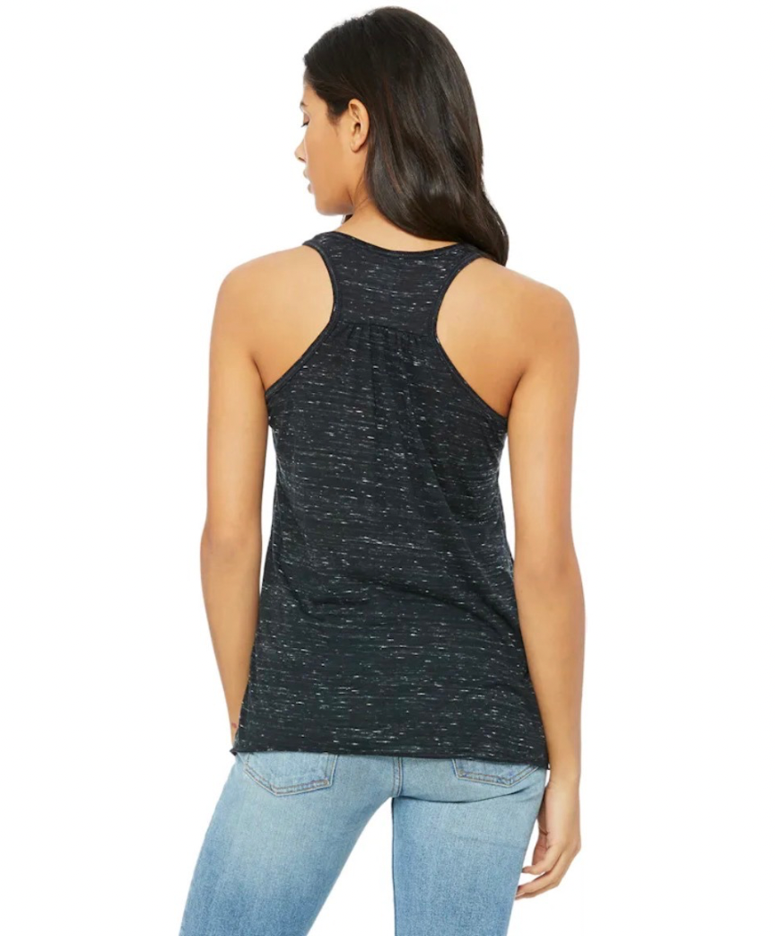 Bella Canvas Women's Flowy Racerback Tank Black Marble