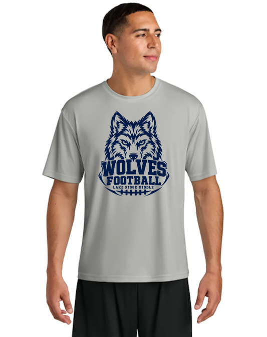 Lake Ridge Wolves Football Unisex Performance Tee Silver