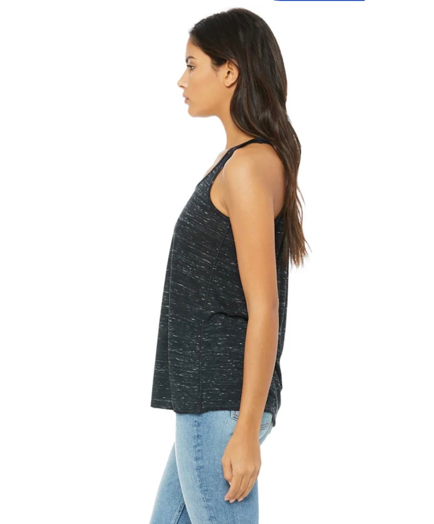 Bella Canvas Women's Flowy Racerback Tank Black Marble