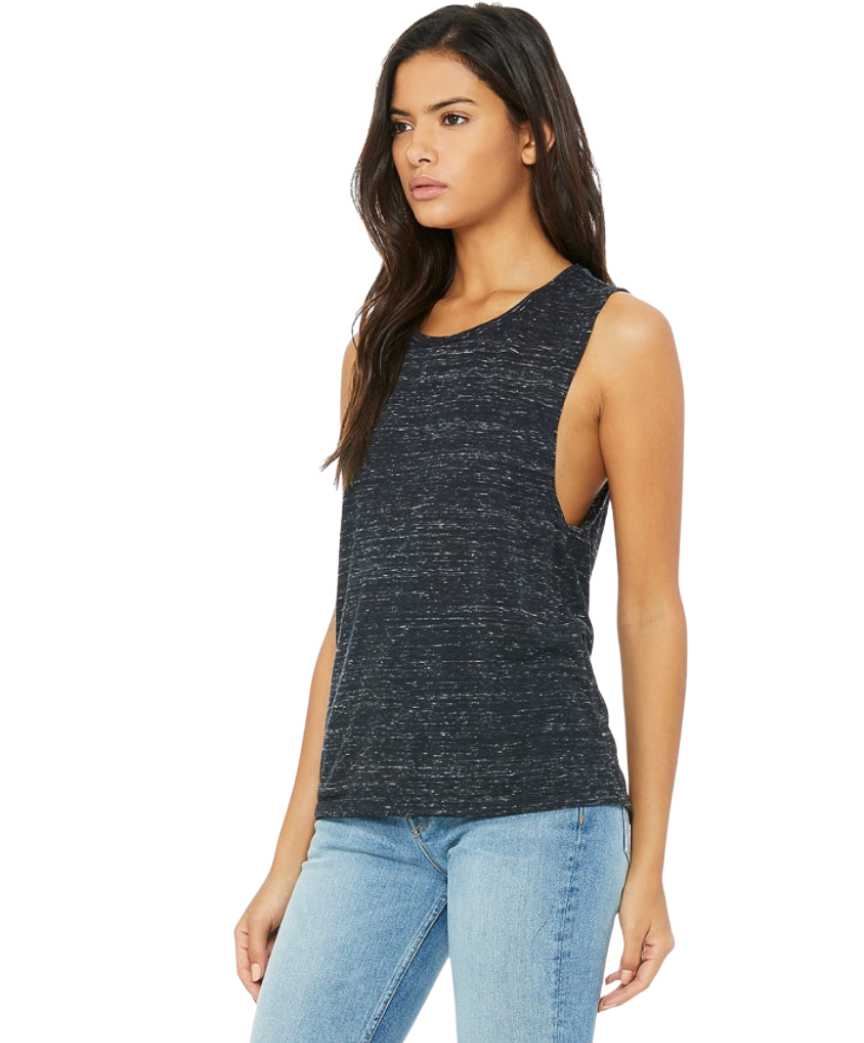 Bella Canvas Women's Muscle Tank Black Marble