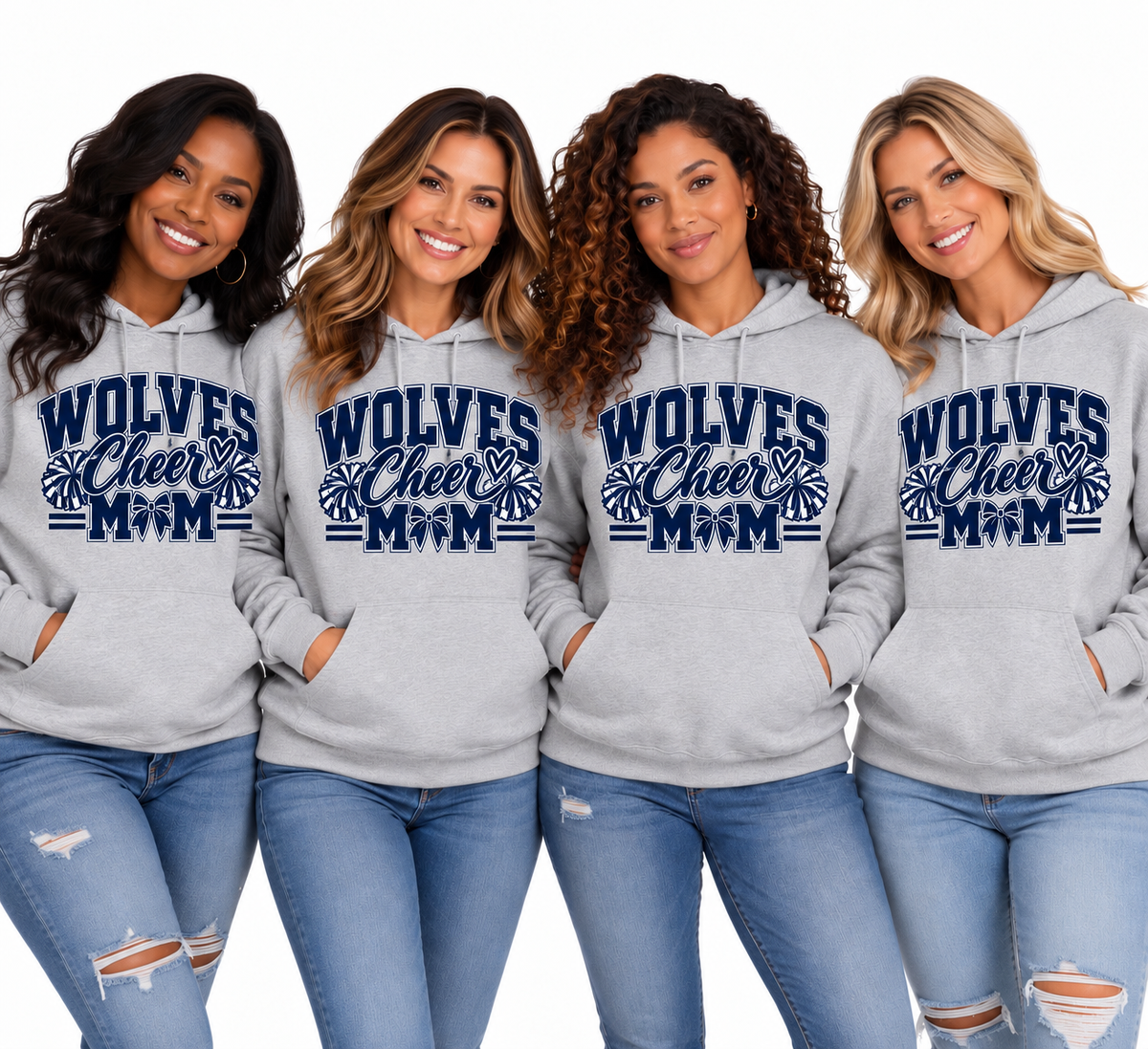 Lake Ridge Wolves Cheer Mom Unisex Nublend Fleece Pullover Hoodie Athletic Heather