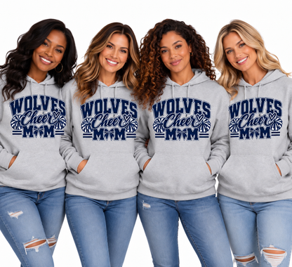 Lake Ridge Wolves Cheer Mom Unisex Nublend Fleece Pullover Hoodie Athletic Heather