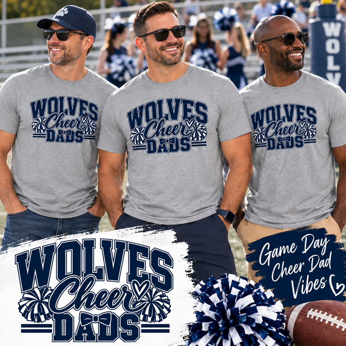 LRMS Wolves Cheer Dad Unisex Jersey T-Shirt Athletic Heather