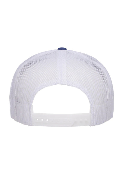 Seal's Unisex 5-Panel Flat Bill Trucker Cap - Royal / White