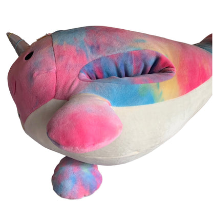 Narwhal Rainbow Tie-Dye Hug-a-Pet 24" Squishmallow