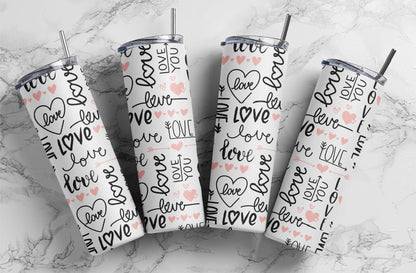 Valentine's Day Love Collage Drink Tumbler