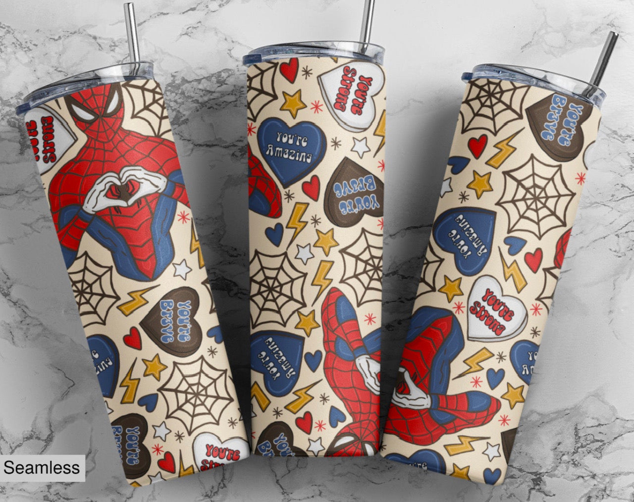 Valentine's Day Superhero Drink Tumbler