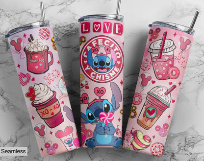 Valentine's Day Stitch Drink Tumbler